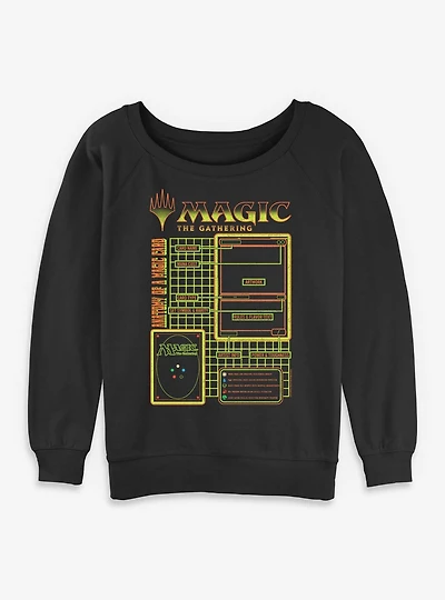 Magic: The Gathering Card Schematic Womens Slouchy Sweatshirt