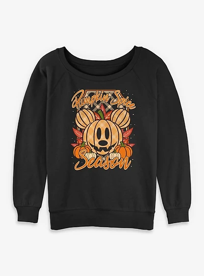 Disney Mickey Mouse Pumpkin Spice Womens Slouchy Sweatshirt