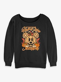 Disney Mickey Mouse Pumpkin Spice Womens Slouchy Sweatshirt