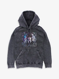 Wednesday Stained Glass Portrait Mineral Wash Hoodie