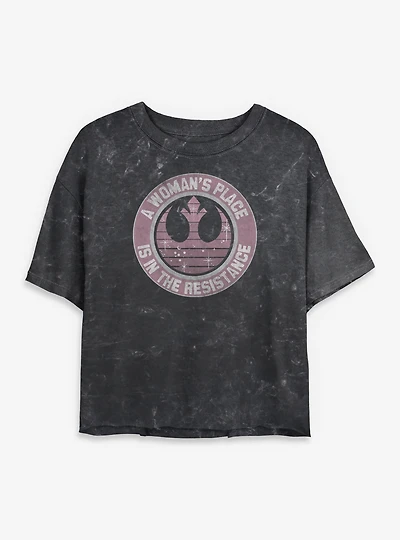 Star Wars Resistance Womens Mineral Wash Crop T-Shirt