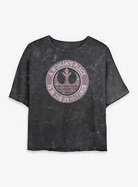 Star Wars Resistance Womens Mineral Wash Crop T-Shirt