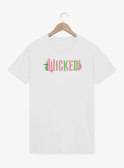 Wicked Elphaba and Glinda Silhouettes Logo T-Shirt