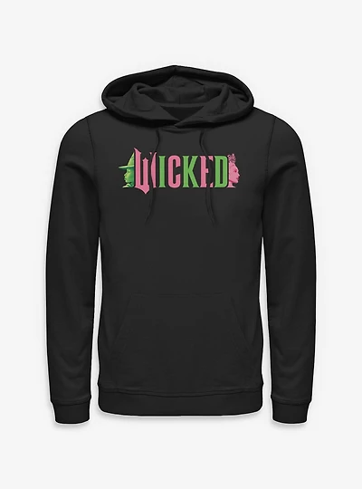 Wicked Elphaba and Glinda Silhouettes Logo Hoodie