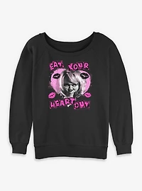 Chucky Eat Your Heart Out Tiffany Womens Slouchy Sweatshirt