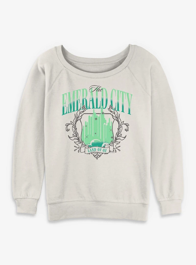 Wizard Of Oz Original Green City Womens Slouchy Sweatshirt