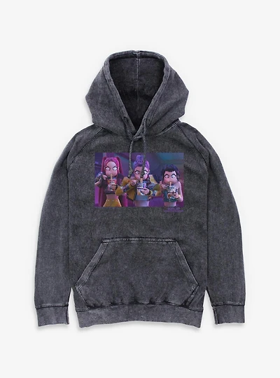 KPop Demon Hunters Huntrix Eating Mineral Wash Hoodie