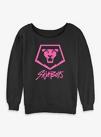 KPop Demon Hunters Saja Boys Lion Logo Womens Slouchy Sweatshirt