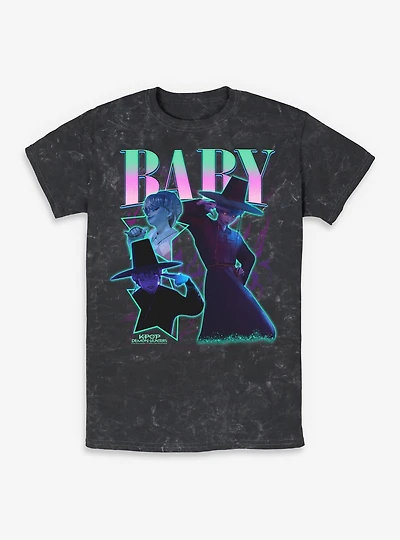KPop Demon Hunters Saja Boys Y2K Baby Mineral Wash T-Shirt