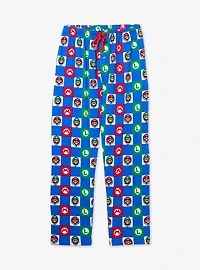 Nintendo Super Mario Bros. Checkered & Luigi Sleep Pants - BoxLunch Exclusive