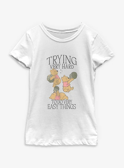 Disney Winnie The Pooh Trying Youth Girls T-Shirt