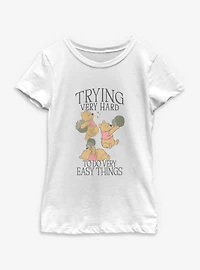 Disney Winnie The Pooh Trying Youth Girls T-Shirt