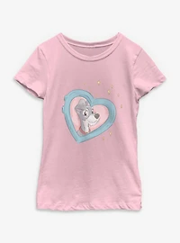 Disney Lady and the Tramp Heart Youth Girls T-Shirt
