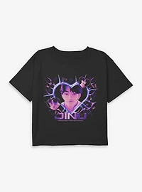 KPop Demon Hunters Jinu With Hearts Youth Girls Boxy Crop T-Shirt