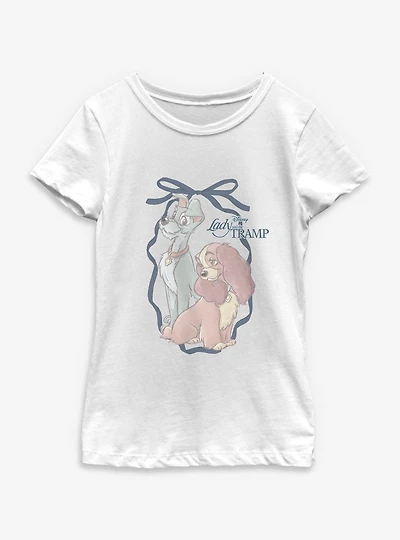 Disney Lady and the Tramp Bow Romance Youth Girls T-Shirt