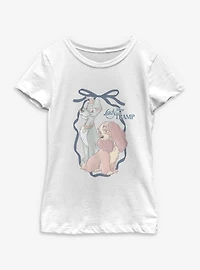 Disney Lady and the Tramp Bow Romance Youth Girls T-Shirt