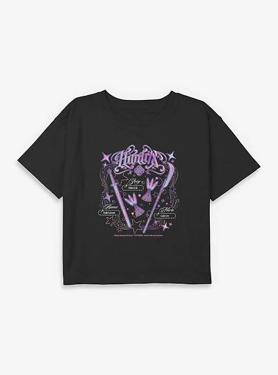 KPop Demon Hunters Huntrix Weapons Youth Girls Boxy Crop T-Shirt