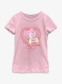 Sonic The Hedgehog Heart Amy Youth Girls T-Shirt