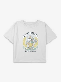 Disney Goofy Golf School Youth Girls Boxy Crop T-Shirt