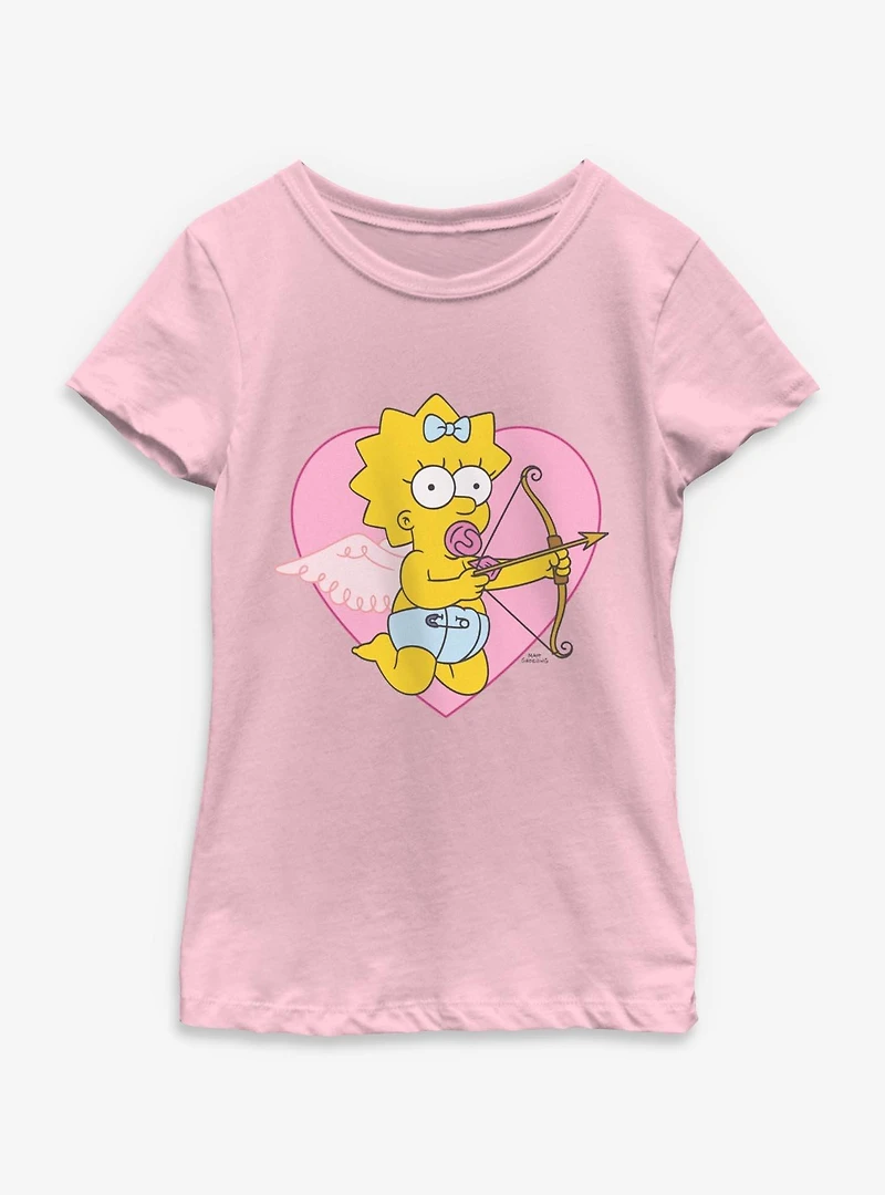 The Simpsons Cupid Maggie Youth Girls T-Shirt