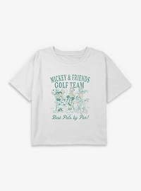 Disney Mickey Mouse & Friends Golfing Pals Youth Girls Boxy Crop T-Shirt