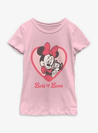 Disney Minnie Mouse Lots of Love Youth Girls T-Shirt