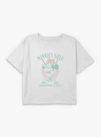 Disney Minnie Mouse Minnie's Golf Club Youth Girls Boxy Crop T-Shirt