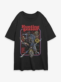 Alien Hunting Season Womens Oversized T-Shirt