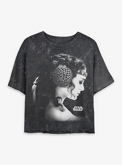 Star Wars Eternal Love Padme Womens Mineral Wash Crop T-Shirt