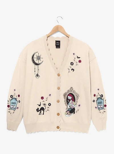 Disney The Nightmare Before Christmas Sally Embroidered Icons Women's Plus Scalloped Cardigan - BoxLunch Exclusive