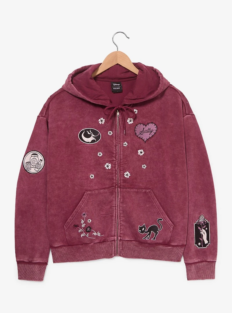 Disney The Nightmare Before Christmas Love You to Death Sally Women's Plus Cropped Zippered Hoodie - BoxLunch Exclusive