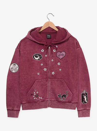 Disney The Nightmare Before Christmas Love You to Death Sally Women's Plus Cropped Zippered Hoodie - BoxLunch Exclusive