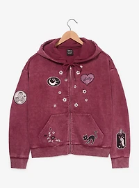 Disney The Nightmare Before Christmas Love You to Death Sally Women's Plus Cropped Zippered Hoodie - BoxLunch Exclusive