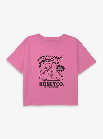 Disney Winnie The Pooh Honey Co Youth Girls Boxy Crop T-Shirt