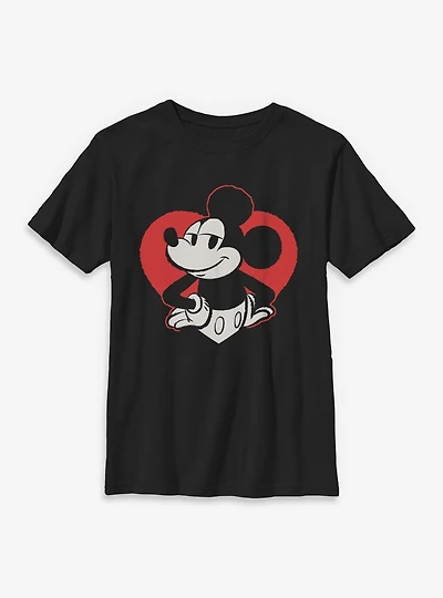 Disney Mickey Mouse Heart Portrait Youth T-Shirt