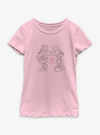Disney Mickey Mouse Heart Strings With Minnie Youth Girls T-Shirt