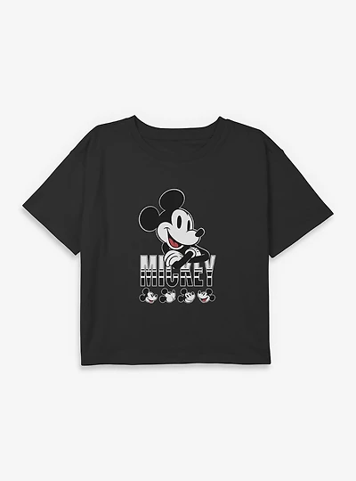 Disney Mickey Mouse Best Is Retro Youth Girls Boxy Crop T-Shirt