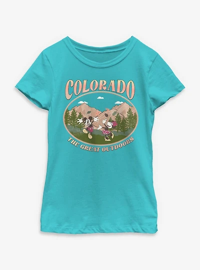 Disney Mickey Mouse The Great Outdoors Colorado Youth Girls T-Shirt