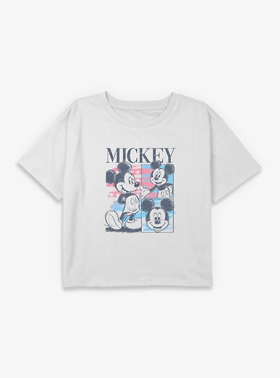 Disney Mickey Mouse Star Youth Girls Boxy Crop T-Shirt