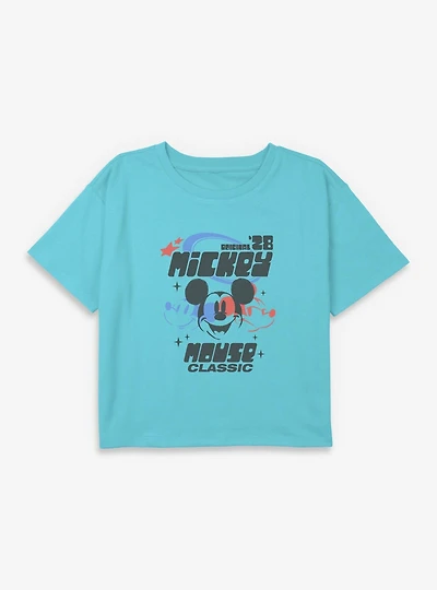 Disney Mickey Mouse Classic Retro Youth Girls Boxy Crop T-Shirt
