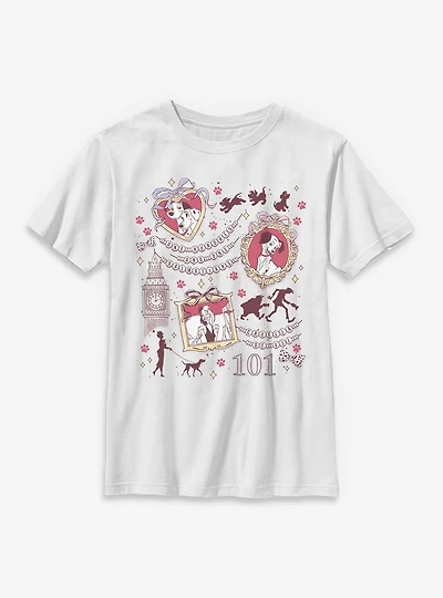 Disney 101 Dalmatians Collage Icons Youth T-Shirt