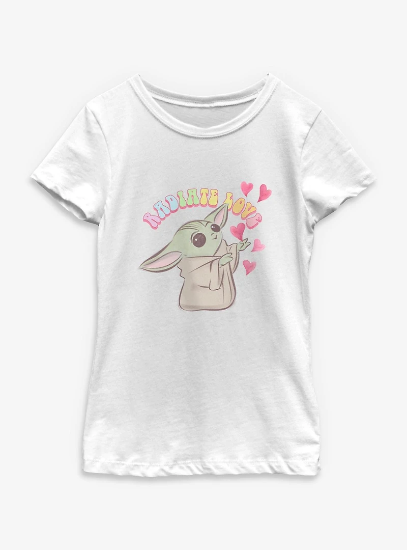 Star Wars The Mandalorian Radiate Love Hearts Youth Girls T-Shirt