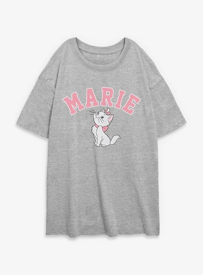 Disney The Aristocats Marie Collegiate Logo Womens Oversized T-Shirt
