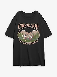 Disney Mickey Mouse The Great Outdoors Womens Oversized T-Shirt