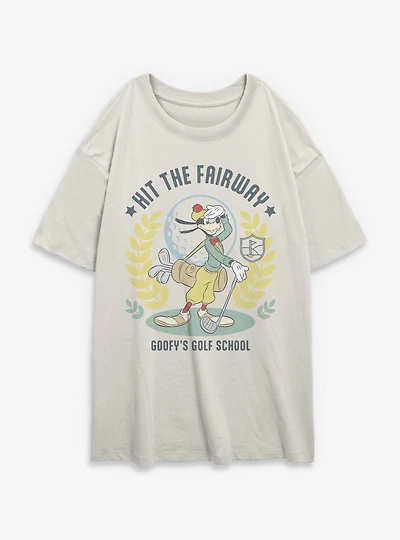 Disney Mickey Mouse Goofy's Golf School Womens Oversized T-Shirt