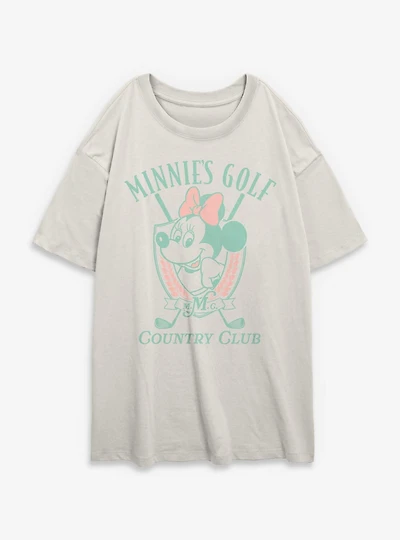 Disney Minnie Mouse Minnie's Golf Country Club Womens Oversized T-Shirt