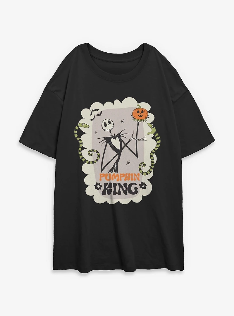 Disney The Nightmare Before Christmas Pumpkin King Frame Womens Oversized T-Shirt