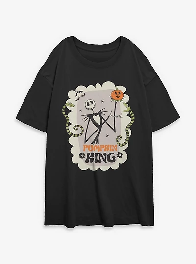 Disney The Nightmare Before Christmas Pumpkin King Frame Womens Oversized T-Shirt