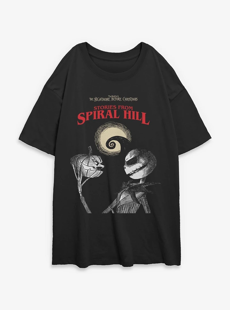 Disney The Nightmare Before Christmas Stories From Spiral Hill Womens Oversized T-Shirt