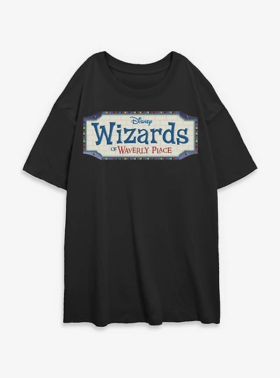 Disney Wizards Of Waverly Place Logo Womens Oversized T-Shirt